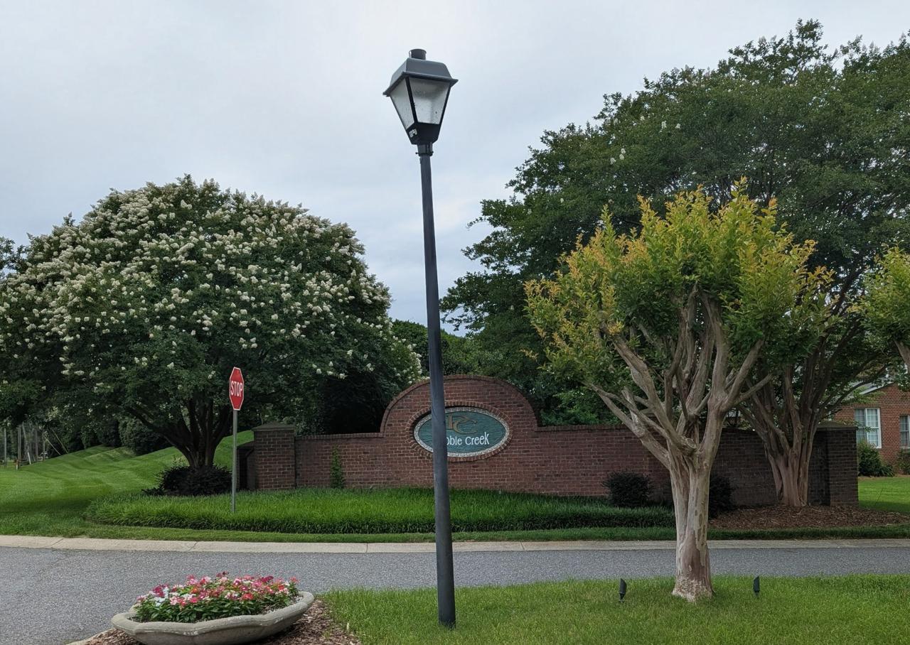 Pebble Creek entrance landscaping