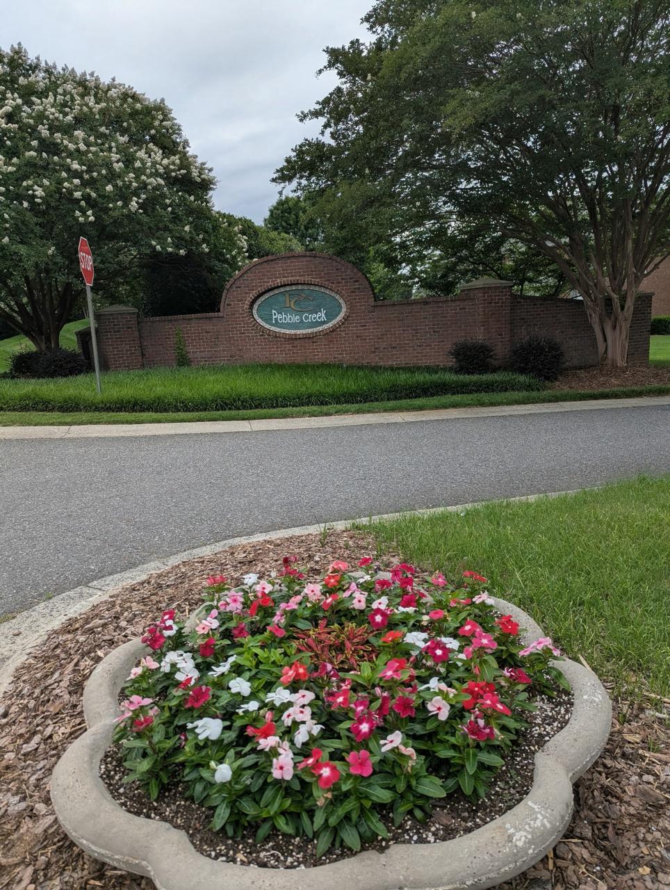 Pebble Creek entrance monument